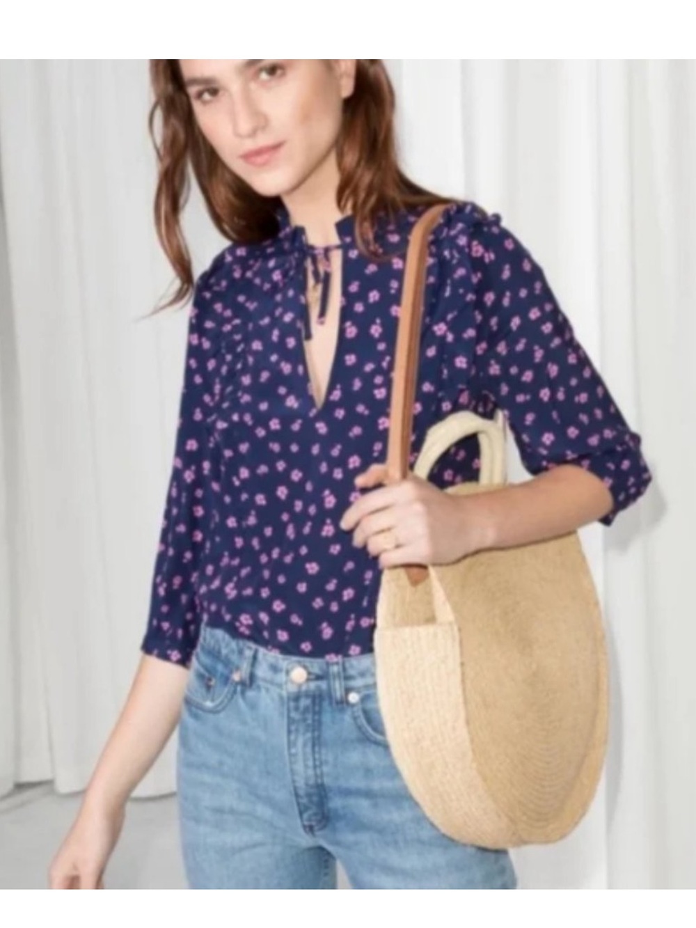 & Other Stories Ditsy Floral Print Blouse